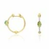 "Tourmalines" Gold, Diamonds And Green Tourmaline Hoop Earrings -Nanis Sales OS14 598 ST F1