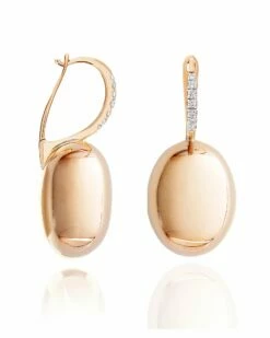 SUNSET "Ciliegine" Rose Gold Boules And Diamonds Details Earrings (large) -Nanis Sales OS15 583 ROSE1