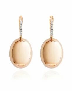SUNSET "Ciliegine" Rose Gold Boules And Diamonds Details Earrings (large)