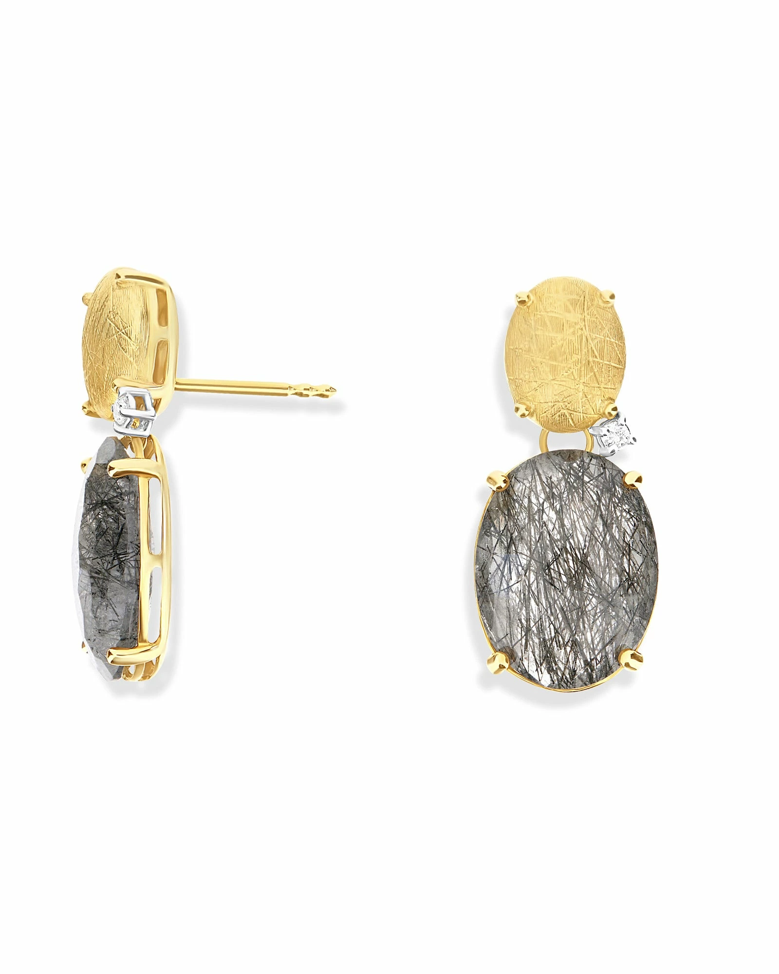 "Ipanema" Grey Rutilated Quartz Earrings 5 "Ipanema" Grey Rutilated Quartz Earrings - Image 3
