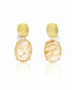 "Ipanema" Yellow Rutilated Quartz Earrings