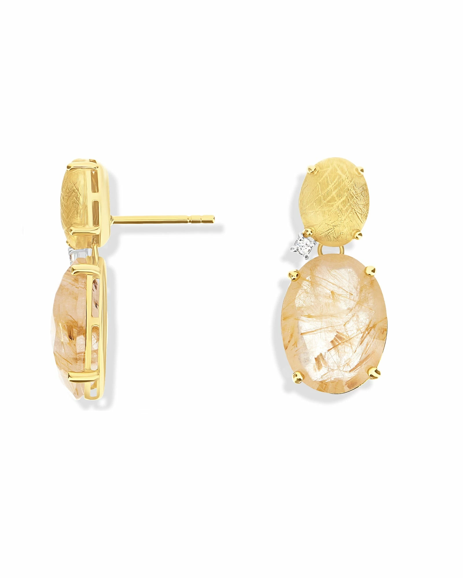 "Ipanema" Yellow Rutilated Quartz Earrings 5 "Ipanema" Yellow Rutilated Quartz Earrings - Image 3