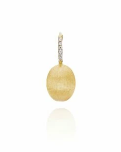 "Ciliegina" Gold Ball Drop Single Earring With Diamonds Details (MEDIUM)