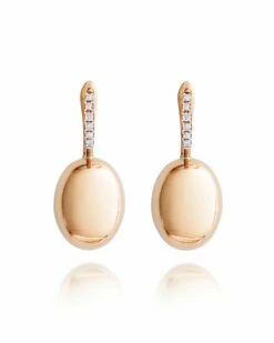 SUNSET "Ciliegine" Rose Gold Boules And Diamonds Details Earrings (medium)