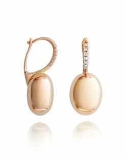SUNSET "Ciliegine" Rose Gold Boules And Diamonds Details Earrings (medium) -Nanis Sales OS16 583 ROSE2