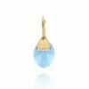 Azure "Amulets" Ciliegina Gold And Milky Aquamarine Ball Drop Single Earring With Diamonds Details (LARGE) -Nanis Sales OS16 587 ST F1 MONO