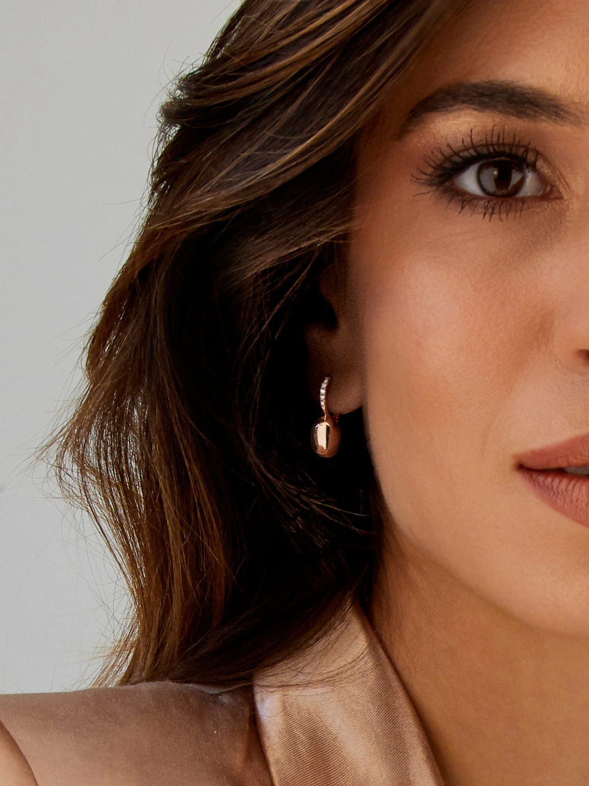 SUNSET "Ciliegine" Rose Gold Boules And Diamonds Details Earrings (small) 4 SUNSET "Ciliegine" Rose Gold Boules And Diamonds Details Earrings (small) - Image 2