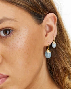 Azure "Amulets" Ciliegina Gold And Milky Aquamarine Ball Drop Single Earring With Diamonds Details (LARGE) -Nanis Sales OS19 587OS16 587 6a9b0b46 383f 4a7f a43b f9fed79b3c36