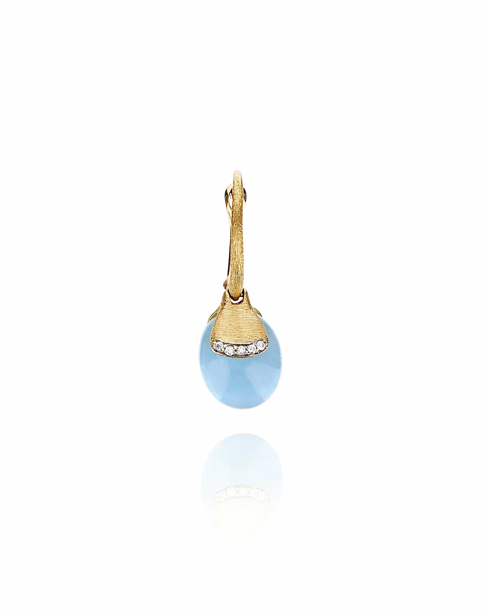 Azure "Amulets" Ciliegina Gold And Milky Aquamarine Ball Drop Single Earring With Diamonds Details (SMALL) 3 Azure "Amulets" Ciliegina Gold And Milky Aquamarine Ball Drop Single Earring With Diamonds Details (SMALL)