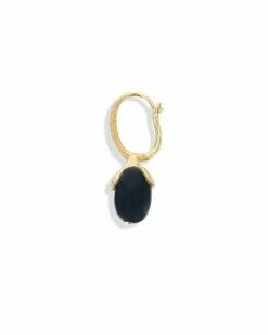 "Ciliegina" Gold And Black Onyx Ball Drop Single Earring With Diamonds Details (SMALL) -Nanis Sales OS2 599 ST F1 MONO2
