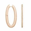 SUNSET "Libera Icon" Big Rose Gold Oval Hoop Earrings With Diamonds