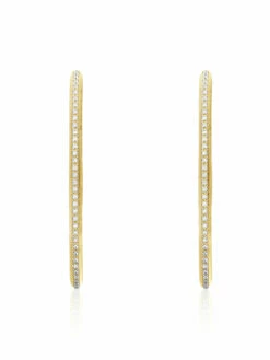 Libera Icon Big Gold Oval Hoop Earrings With Diamonds -Nanis Sales OS2 604 2