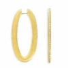 Libera Icon Big Gold Oval Hoop Earrings With Diamonds -Nanis Sales OS2 604 3