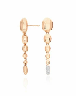 SUNSET "Ivy" Rose Gold And Diamonds Degradé Boules Pendant Earrings -Nanis Sales OS21 538 RR 2
