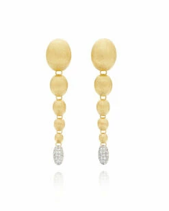 "Ivy " Gold And Diamonds Charming Drop Earrings