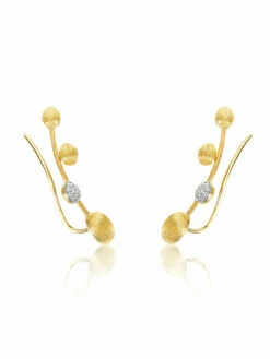 "Élite" Gold And Diamonds Twig-shaped Earrings -Nanis Sales OS21 583 ST F1