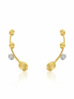 "Élite" Gold And Diamonds Twig-shaped Earrings