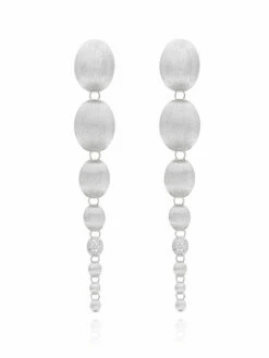 "Nuvole" White Gold And Diamonds Degradé Boules Chunky Earrings