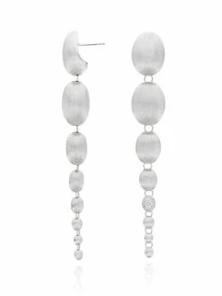 "Nuvole" White Gold And Diamonds Degradé Boules Chunky Earrings -Nanis Sales OS25 538 ST W2