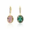 "Reverse" Ciliegine Gold, Sapphire, Tsavorite, Amethyst, Green Labradorite And Rock Crystal Double-face Ball Drop Earrings (SMALL) -Nanis Sales OS26 584 ST F1
