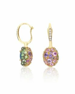 "Reverse" Ciliegine Gold, Sapphire, Tsavorite, Amethyst, Green Labradorite And Rock Crystal Double-face Ball Drop Earrings (SMALL) -Nanis Sales OS26 584 ST F2