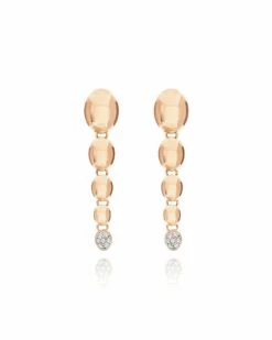 SUNSET Ivy "nuvolette" Rose Gold And Diamonds Degradé Boules Pendant Earrings