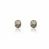 "Ipanema" Grey Rutilated Quartz, Diamonds And 18kt Gold Medium Stud Earrings 1 "Ipanema" Grey Rutilated Quartz, Diamonds And 18kt Gold Medium Stud Earrings -Nanis Sales OS27 576 ST G1