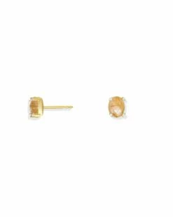 "Ipanema" Yellow Rutilated Quartz, Diamonds And 18kt Gold Small Stud Earrings -Nanis Sales OS28 576 ST Y2