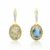 "Reverse" Ciliegine Gold, Blue Diamonds, Swiss Blue Topaz, Green Sapphires And London Blue Topaz Double-face Ball Drop Earrings (MEDIUM) -Nanis Sales OS29 584 ST F 2
