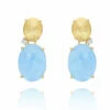 "Ipanema " Gold, Aquamarine And Diamonds Drop Earrings