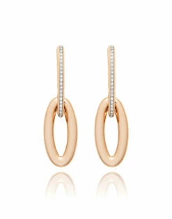 SUNSET "Libera Icon" Rose Gold And Diamonds Earrings