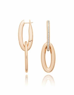 SUNSET "Libera Icon" Rose Gold And Diamonds Earrings -Nanis Sales OS3 604 ROSE 2