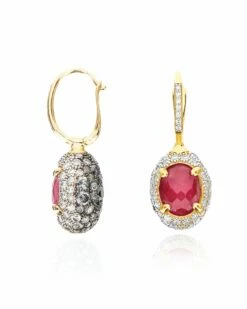 "Reverse" Ciliegine Gold, Diamonds, Rubies And Rock Crystal Double-face Ball Drop Earring (MEDIUM) -Nanis Sales OS30 584 ST F 2