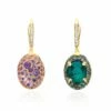 "Reverse" Ciliegine Gold, Sapphire, Tsavorite, Amethyst, Green Labradorite And Rock Crystal Double-face Ball Drop Earrings (MEDIUM) -Nanis Sales OS32 584 ST F 2