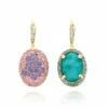 "Reverse" Ciliegine Gold, Sapphire, Tsavorite, Amethyst, Green Labradorite And Rock Crystal Double-face Ball Drop Earrings (LARGE)