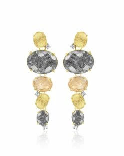 "ipanema" Grey Rutilated Quartz Drop Earrings