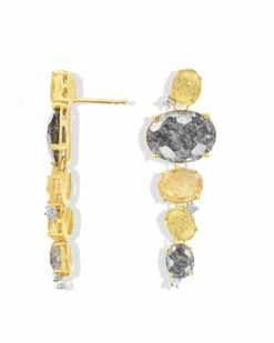 "ipanema" Grey Rutilated Quartz Drop Earrings -Nanis Sales OS36 515 GT F2
