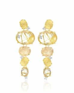 "ipanema" Yellow Rutilated Quartz Drop Earrings