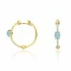 "Azure" Gold, Aquamarine And Diamonds Hoop Earrings -Nanis Sales OS36 597 ST F1