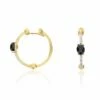 "Mystery Black" Gold, Black Onyx And Diamonds Hoop Earrings -Nanis Sales OS37 597 ST F1