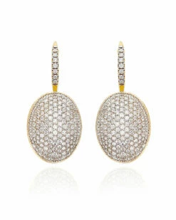 "ciliegine" Gold And Diamonds Ball Drop Earrings (large)