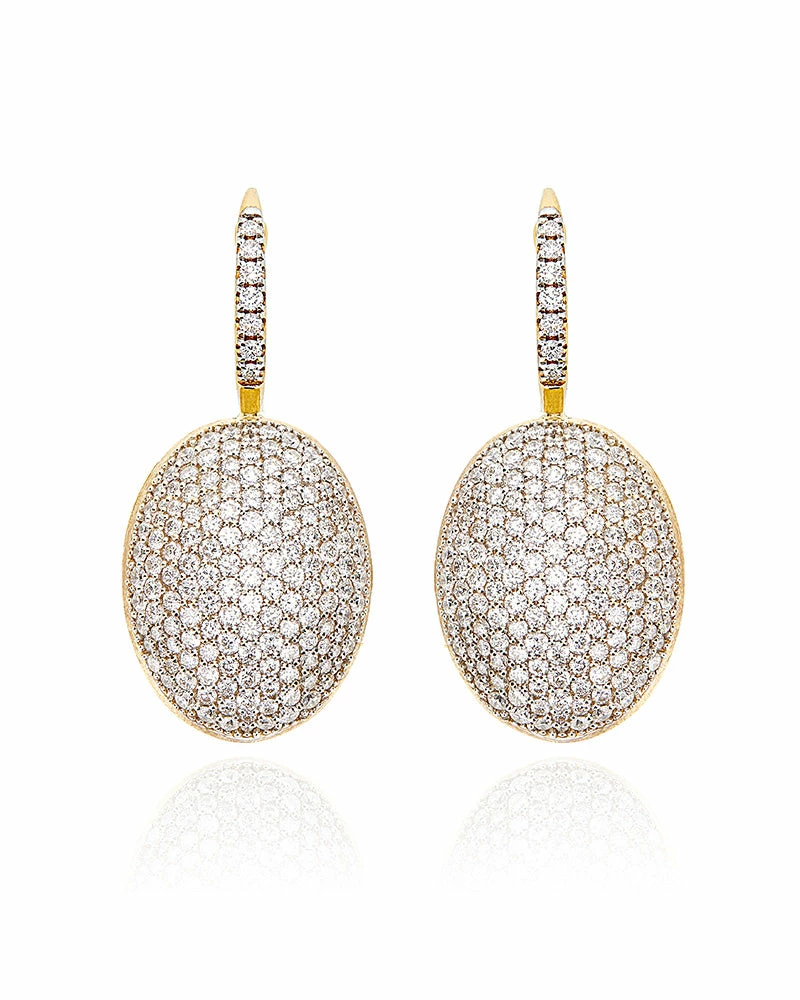 "ciliegine" Gold And Diamonds Ball Drop Earrings (large) 3 "ciliegine" Gold And Diamonds Ball Drop Earrings (large)