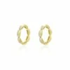"diva" Gold And Diamonds Hoop Earrings (medium)