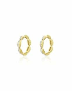 "diva" Gold And Diamonds Hoop Earrings (medium)
