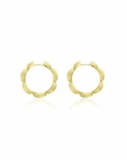 "diva" Gold And Diamonds Hoop Earrings (medium) -Nanis Sales OS4 608 L