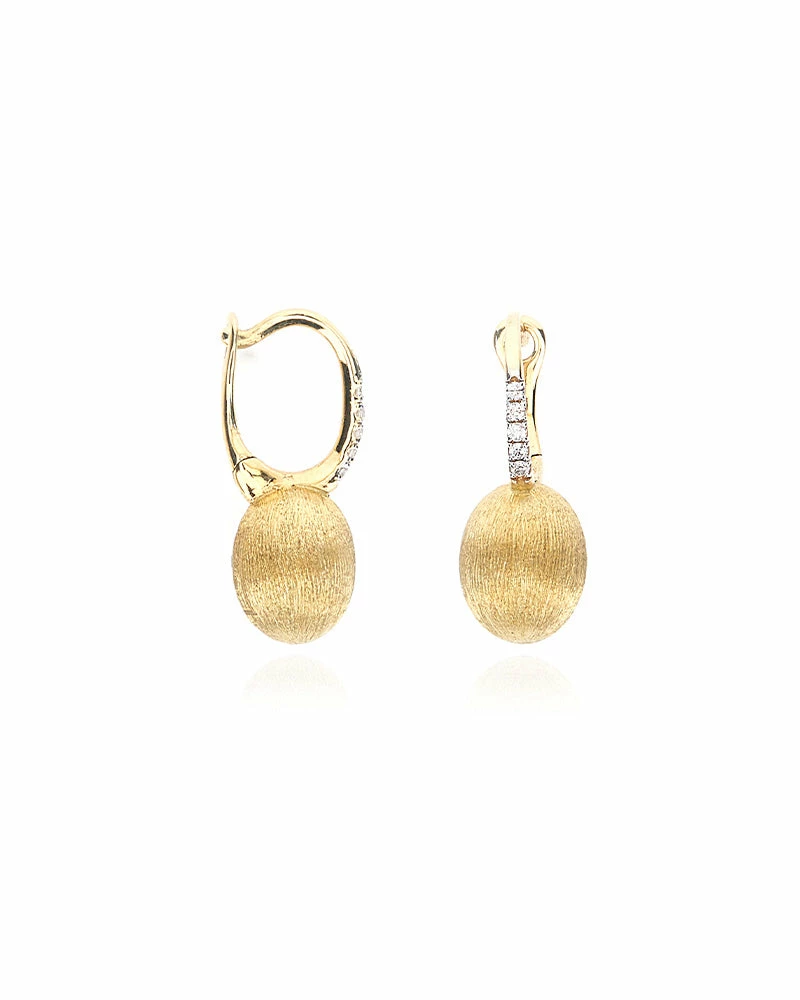 "Baby Ciliegine" Gold Ball Drop Earrings With Diamonds Details 7 "Baby Ciliegine" Gold Ball Drop Earrings With Diamonds Details - Image 5