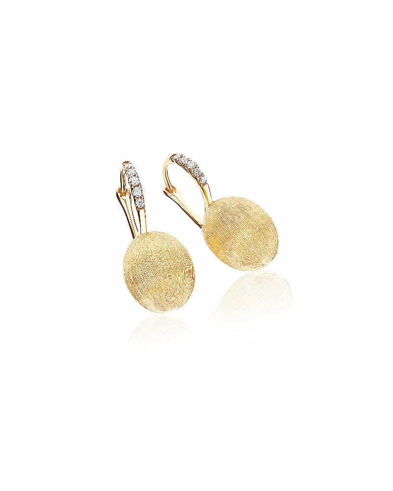 "Baby Ciliegine" Gold Ball Drop Earrings With Diamonds Details 5 "Baby Ciliegine" Gold Ball Drop Earrings With Diamonds Details - Image 3
