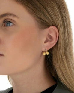 "Baby Ciliegine" Gold Ball Drop Earrings With Diamonds Details 14 "Baby Ciliegine" Gold Ball Drop Earrings With Diamonds Details -Nanis Sales OS41 583 ind3