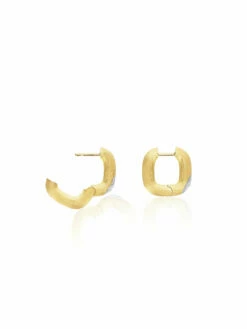 "Libera" Small Squared Gold Earrings -Nanis Sales OS5 602 ST F1