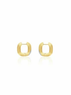 "Libera" Small Squared Gold Earrings -Nanis Sales OS5 602 ST F3